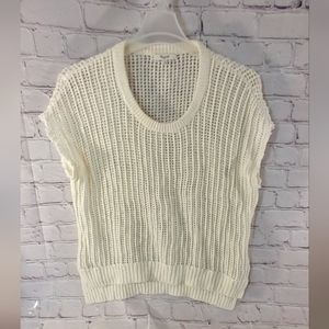 Madewell Northshore Open Knit DIY Sleeveless Sweater Cream Pullover Cotton